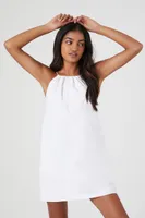 Women's Halter Shift Midi Dress in White Medium