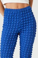 Women's Popcorn Knit Flare Pants in Cobalt Small