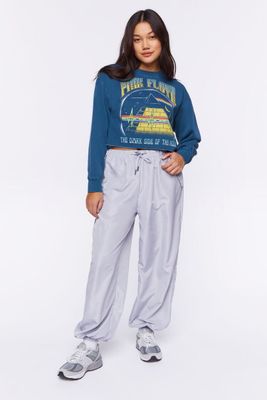 Women's Baggy Windbreaker Parachute Pants in Grey Medium