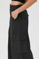 Women's Wide-Leg Cargo Pants in Black, XS