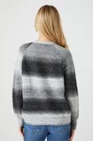 Women's Gradient Raglan Sweater in Black/Grey Medium