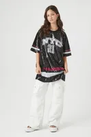 Women's Oversized New York Graphic T-Shirt in Black Small