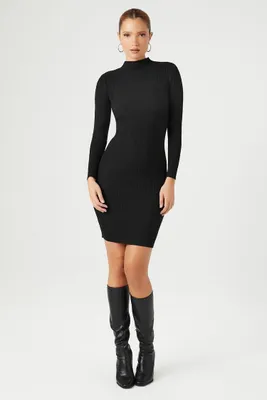 Women's Cable Knit Sweater Midi Dress