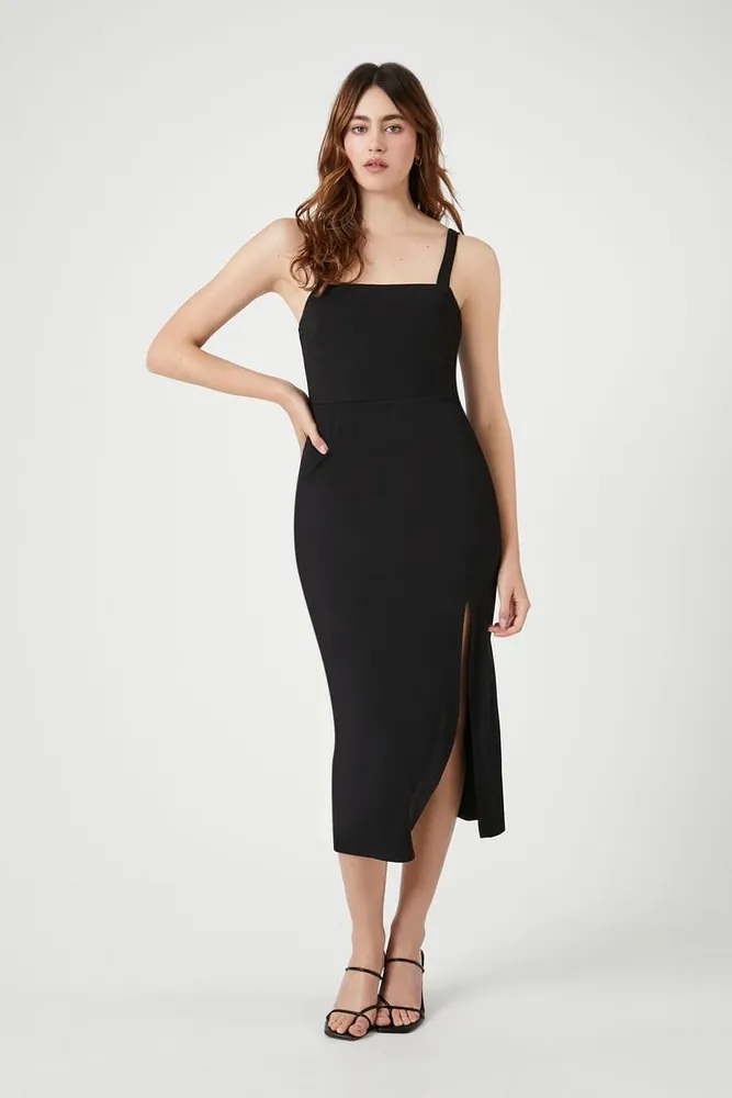 Women's Bodycon Midi Dress in Black Medium