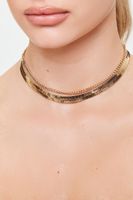 Women's Layered Snake Chain Necklace in Gold