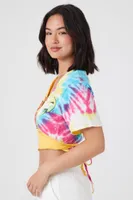 Women's Reworked Mock Wrap Crop Top in Yellow, XS