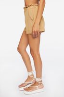 Women's Linen-Blend Paperbag Shorts in Cappuccino Medium