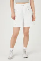 Women's Utility Cargo Bermuda Shorts in White Medium