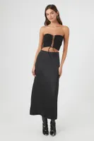 Women's Lace-Up Ruched Tube Top Medium