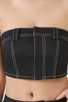 Women's Super Cropped Button-Front Tube Top