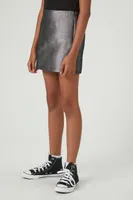 Girls Metallic Straight Skirt (Kids) in Black, 11/12