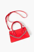 Women's Faux Patent Leather Crossbody Bag in Red