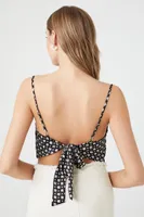 Women's Floral Print Handkerchief Cami in Black Small