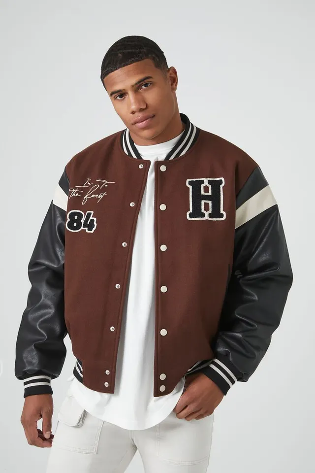 Shop Combo Varsity Jacket for Men from latest collection at Forever 21