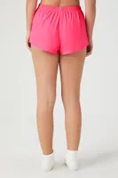 Women's Drawstring Pajama Shorts in Neon Pink Large