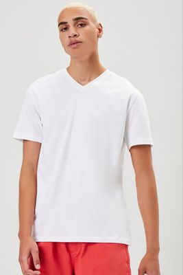 Men Basic Organically Grown Cotton T-Shirt in White Small