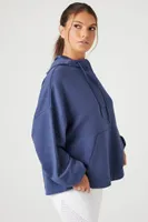 Women's Active Drop-Sleeve Hoodie in Navy, XS