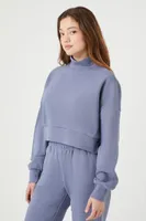 Women's Fleece Turtleneck Cropped Pullover