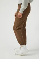 Men Cuffed Drawstring Joggers in Latte, XXL