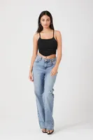 Women's Mesh Cropped Halter Top