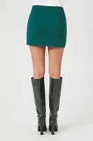 Women's Pleated A-line Mini Skirt in Emerald Small