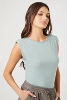 Women's Padded Cap-Sleeve Bodysuit in Sage Medium