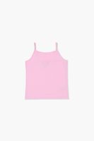 Girls Basic Organically Grown Cotton Cami (Kids) in Pink, 11/12