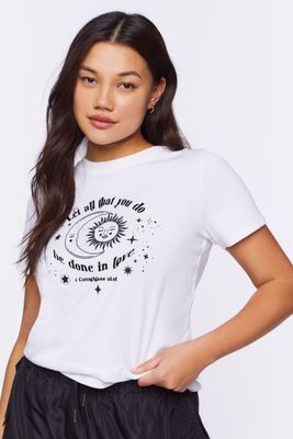 Women's Organically Grown Cotton T-Shirt in White/Black Medium