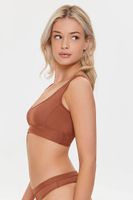 Women's Mesh Square Neck Bralette in Root Beer Small