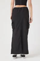 Women's Cargo Maxi Skirt in Black Medium