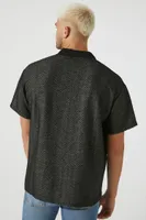 Men Chevron Print Polo Shirt in Black Large