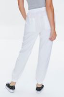 Women's Linen-Blend Pocket Joggers in White Large