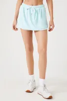 Women's Active French Terry Ringer Skort in Powder Blue Medium