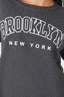 Women's Fleece Brooklyn Graphic Pullover Charcoal