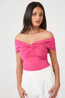 Women's Twist-Front Off-the-Shoulder Bodysuit