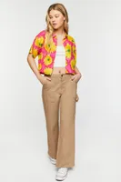 Women's Twill Wide-Leg Utility Pants