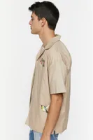 Men Enjoy Life Graphic Shirt in Taupe Large