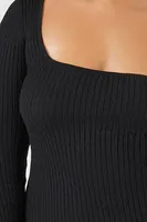 Women's Mini Sweater Dress Black,