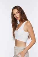 Women's Crossover Crop Top in White Large