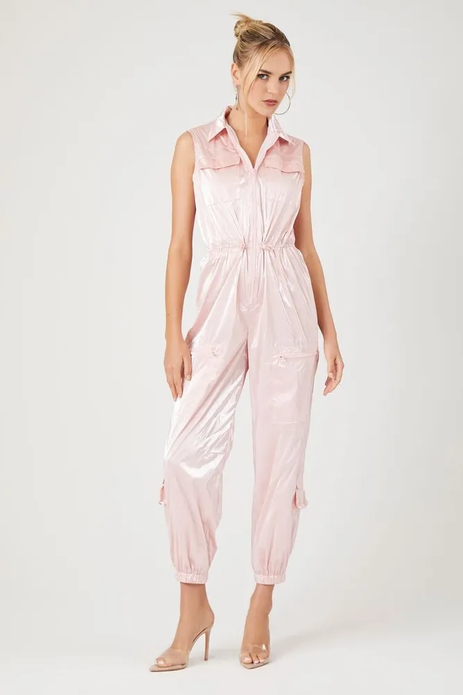 Women's Sleeveless Drawstring Jumpsuit Blush