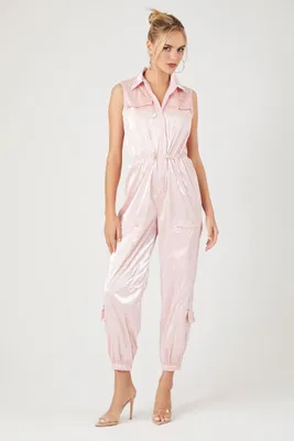 Women's Sleeveless Drawstring Jumpsuit Blush