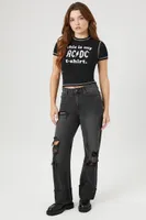 Women's ACDC Graphic Cropped T-Shirt Black/White