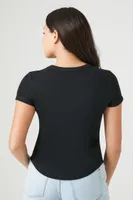 Women's Cotton Crew T-Shirt in Black Large