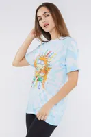 Women's Rugrats Graphic Tie-Dye T-Shirt in Blue, L/XL