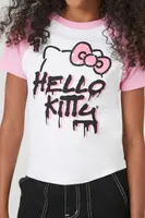 Girls Hello Kitty Raglan T-Shirt (Kids) Pink,