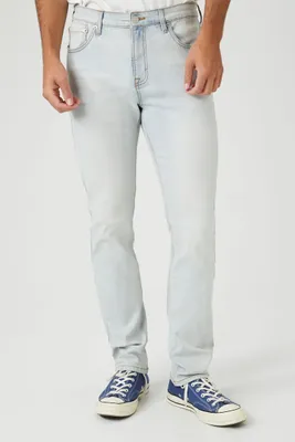 Men Mid-Rise Slim-Fit Jeans Light Denim,