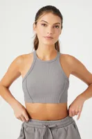 Women's Active Cropped Tank Top in Dark Grey Large