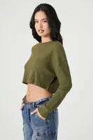 Women's Boxy Ribbed Knit Crop Top