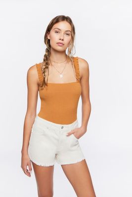 Women's Ruched-Strap Ribbed Bodysuit