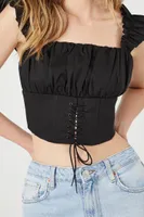 Women's Corset Lace-Up Crop Top